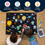 BONNYCO Solar System for Kids with 61 Felt Planet Figures, Montessori Toys