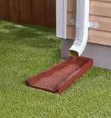 Rubberific Premium Rubber Downspout Splash Block, Rain Guard, Stone Textured Drain Extender (Red)
