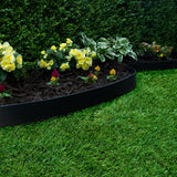 EasyFlex 4 Inch No Dig Landscape Edging Kit, 75 Foot Black Plastic Edging Coil with 64 Spiral Anchoring Spikes for Gardening Edging, Separating Yard Areas, and Flower Bed Borders