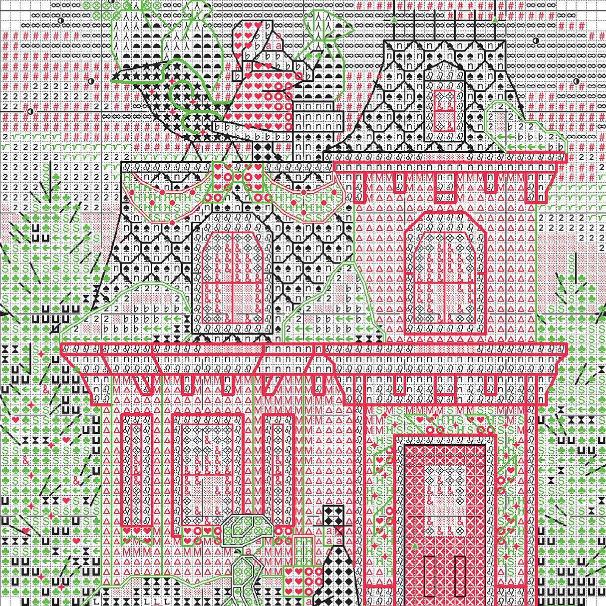 Dimensions Gold Collection Christmas Village Counted Cross Stitch Ornament Kit, 6 pcs