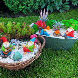 Mood Lab Garden Gnome Figurines - Camping Gnomes Set (5 pcs) - 2.6" H Miniature Decorative Statues & Accessories - Outdoor & Indoor Garden Decor