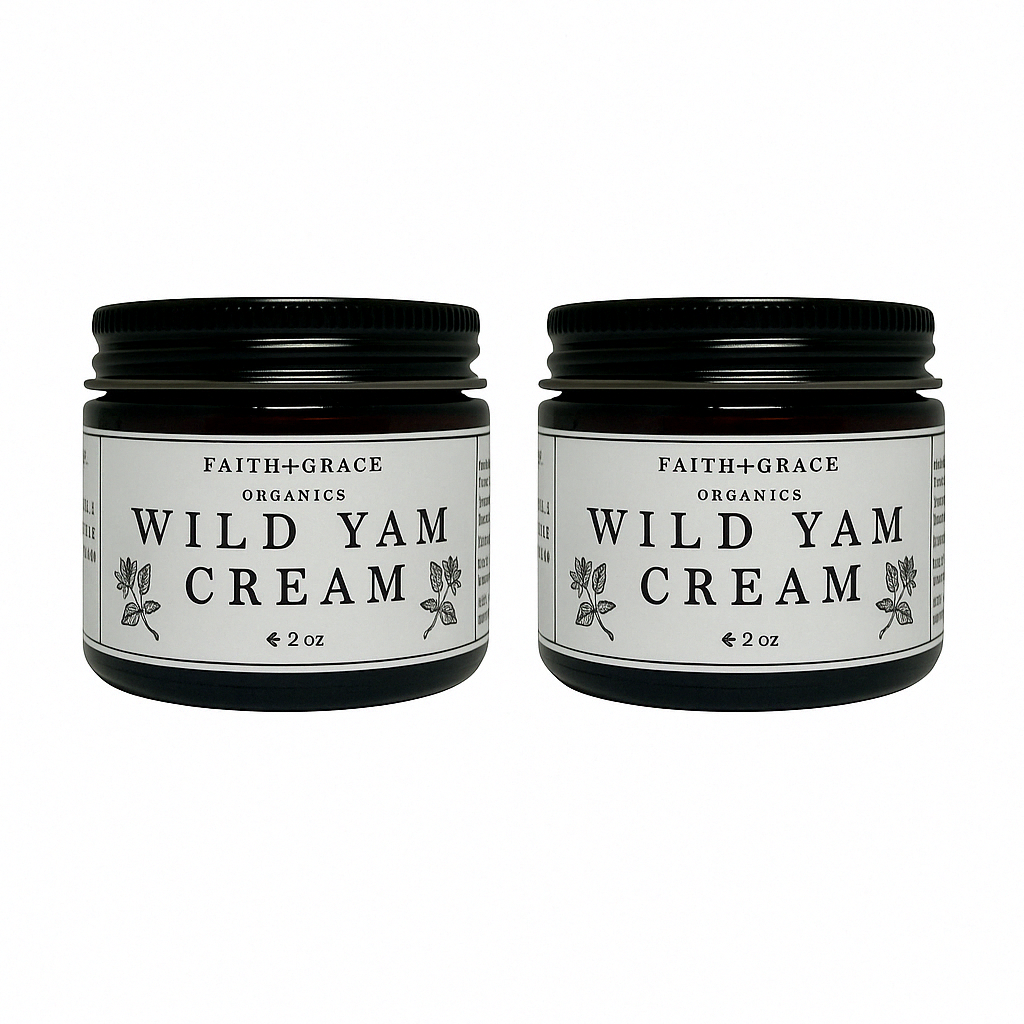 2 Pack Faith and Grace Organics Organic Enriched Wild Yam Cream, All Natural Made in the USA