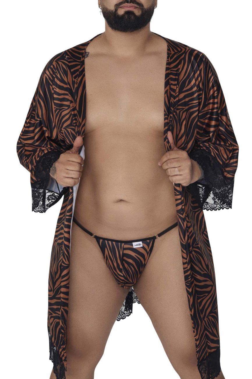 CandyMan Robe Thong Two Piece Set