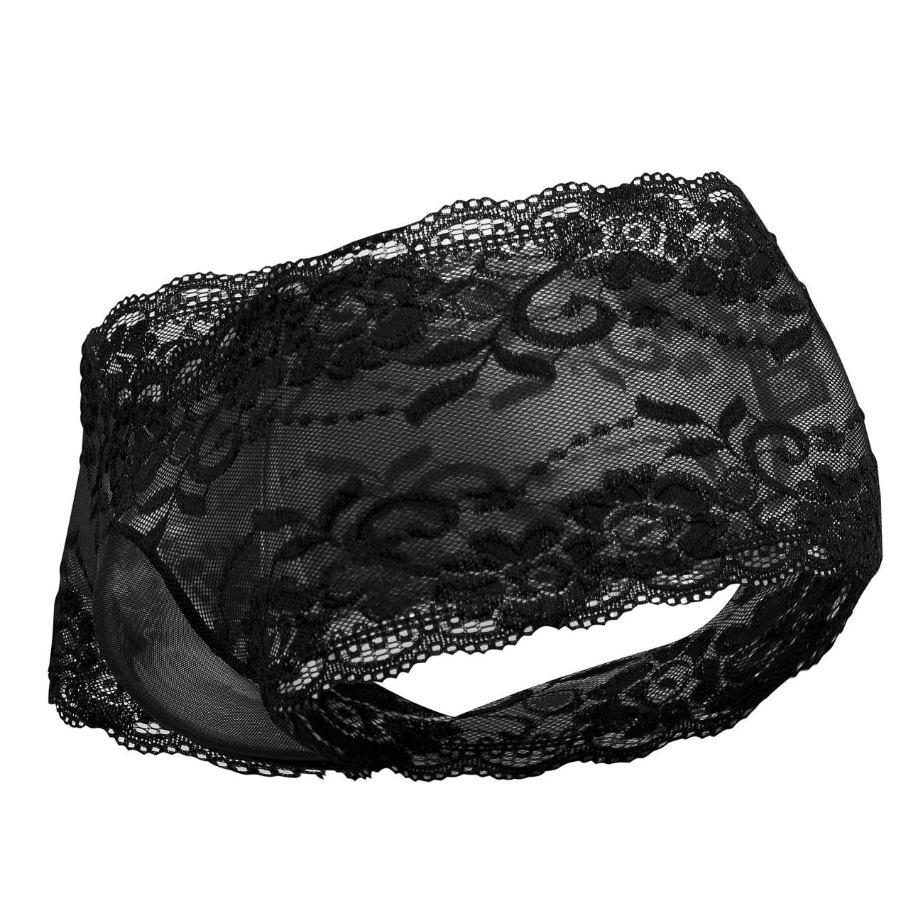 Male Power Sassy Lace Mini Short Sheer Pouch