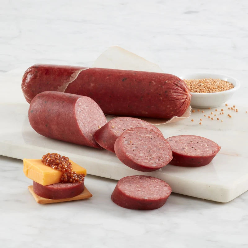 Hickory Farms All-Natural Beef Summer Sausage - 3 Pack | Free of Nitrites, Nitrates, and Hormones, Great for Snacking and Charcuterie Boards, High Protein Snack, Made with Premium Beef