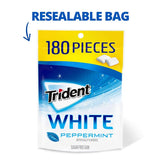 Trident White Peppermint Sugar Free Gum, Value Pack, 180 Pieces