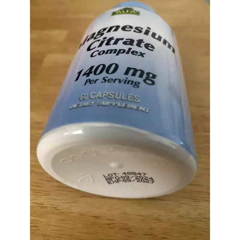 Alfa Vitamins Magnesium Citrate Complex 1400 mg, 60 capsules