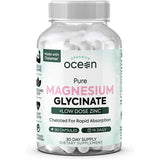Glicinato de magnesio puro con zinc, suplemento de magnesio quelado de máxima resistencia para mujeres y hombres para calambres musculares y apoyo para el sueño, 90 cápsulas