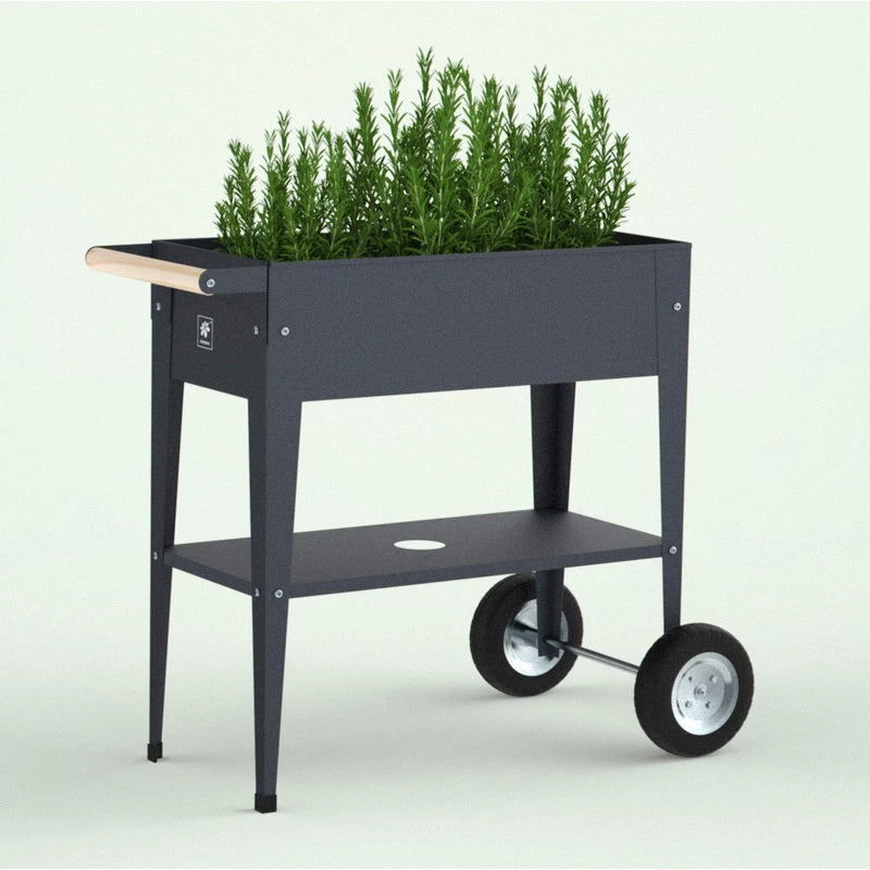 Herstera 8933901 Garden Trolley Wheeled Planter, Anthracite