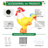 DomKom 6FT Rooster Inflatables Christmas Spring, Farm Ranch Blow up Animals Cute Chicken, Decorations Outdoor Yard Built-in LED Lights Big Large Decor Party Lawn Holiday Outside