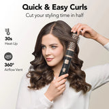 DAILYLIFE Blow Dryer Brush, Rotating Hair Dryer Brush with Detachable Brushes, Ionic Heated Round Brush, 3-in-1 Hot Air Spin Brush Set, 3 Temperature Settings, for All Hair Types