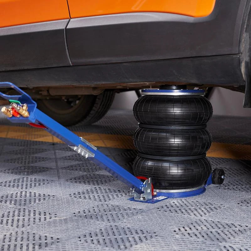 VEVOR Air Jack, 5 Ton/11000 lbs Triple Bag Air Jack, Airbag Jack with Six Steel Pipes, Lift up to 18.5 inch/470 mm, 3-5 s Fast Lifting Pneumatic Jack, with Adjustable Handle for Car, Garage, Repair，vevor air jack - Model: 5 T - Blue - Adjustable Long Han