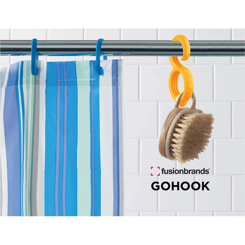 Fusionbrands GoHook All Purpose Household Hook, Portable Hook For Towels, Towel Holder, and Numerous Small Items in Kitchen, Bathrooms, Closets and on the go, S hook, Black