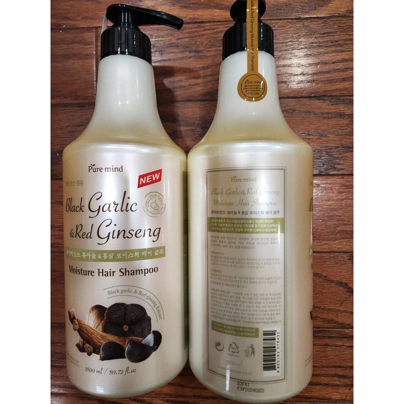 Pure 2 SHAMPOO PURE MIND BLACK GARLIC & RED GINSENG MOISTURE 50.72 FL.OZ EACH 1500 ML