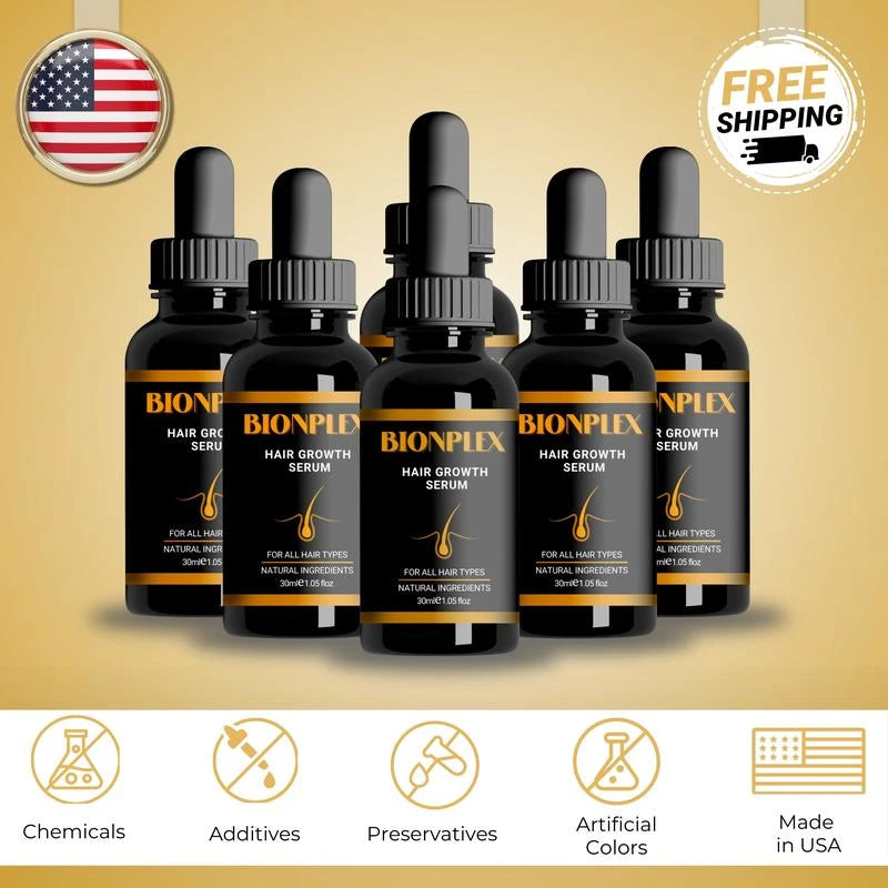 BIONPLEX 100% Organic Hair Growth Serum For Thinning Hair Loss - More Bottles:: 6 Pics