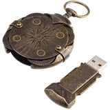Cryptex - Brújula de bloqueo redondo, unidad flash USB 64 GB, USB 3.0