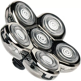 AidallsWellup 6D Replacement Shaver Head, Washable, 2X Clipping Storage Per Blade, Silver
