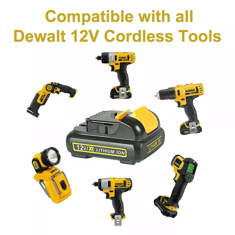 For DeWALT 2Pack 12v 3.0Ah 12 Volt XR Max Lithium Battery For Dewalt DCB127-2 DCB120 DCB121