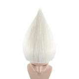 Adult Unisex White Color Straight Cosplay Halloween Troll Wig, Synthetic Soft Fiber Hair, Perfect for your next Festival and Group Anime Party! One Size