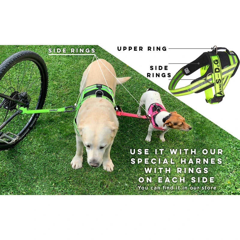 Dog Bike Leash, Hands Free Dog Leashes. Dog Bicycle Lead for Small, Medium and Large Dogs, Designed to Lead one or More Dogs with Maximum Safety, Easy Assembly Without Tools. Patented Product.