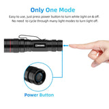 COSOOS 3 Mini LED Tactical Flashlights with Clip, 3.7inch Zoomable Bright AA Flashlight High Lumen, Pocket-Size Penlight, 1 Light Mode, Small Portable Waterproof Pen Flash Light for Camping