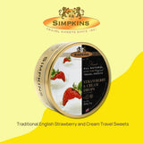 Simpkins Strawberry and Cream Candy - Strawberry Cream Hard Candy - All Natural British Sweets & Old Fashioned Candy - Strawberry Drops in English Candy Drops Tin Without Artificial Flavor (7 oz)