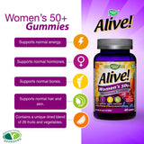Alive! Women’s 50+ Multivitamin Gummies, Multi-Vitamins & Minerals with a Blend of 26 Fruits & Vegetables, Specially Balanced Formulation for Women, Suitable for Vegetarians - 60 Gummies