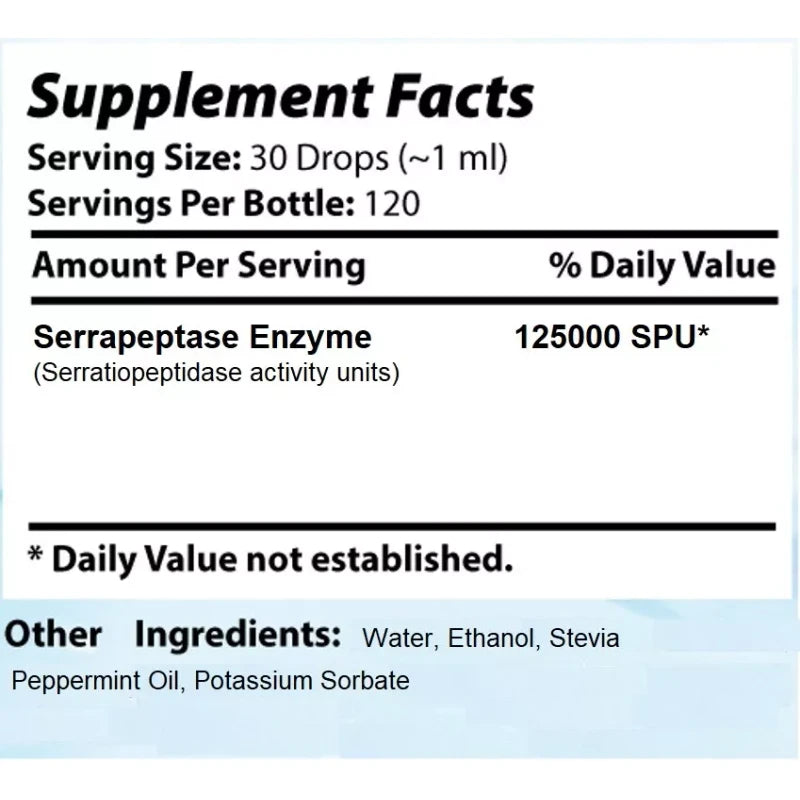 Absonutrix  Serrapeptase Enzyme 4 Fl Oz Anti oxidant 125000 SPU easy absorption