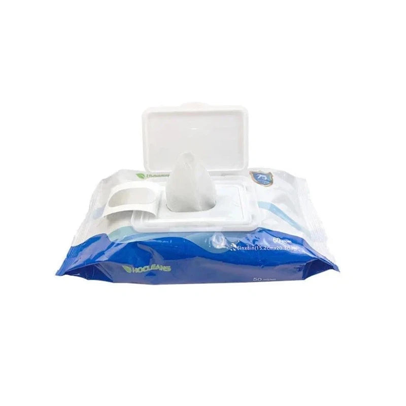 Hocleans Advanced 75% Alcohol Hand Sanitizer Wipes, 4 Packs of 50 (200 Wipes)