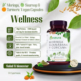 B-Expert Moringa, Guanabana y Cúrcuma (Moringa, Guanábana y Cúrcuma) 90 cápsulas 1500 mg