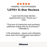 Akamai Mineral Toothpowder Remineralizes, Natural Ingredients for Oral Health - SELECT: Glass Jar (2mo supply)