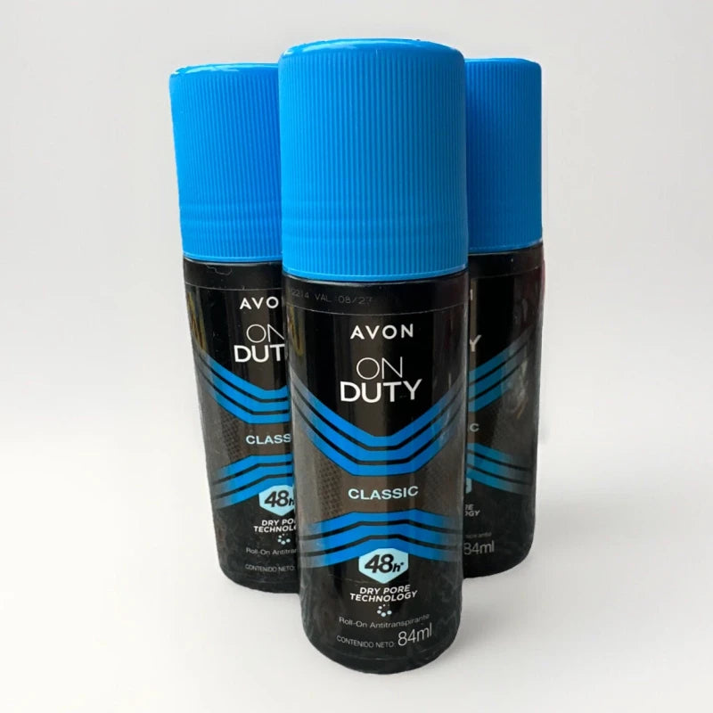 AVON 3 AVON On Duty Deodorant Unisex 48 Hour Roll On  3 Pack Bonus Size 84ml Each