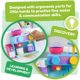 TOMY Toomies Bath Barista - Pretend Cafe Baby Bath Toys - Wall Mounted Bubble Bath Play Kitchen Toddler Toys - Kids Kitchen Set Includes 3 Cups, 1 Jug, 1 Shaker - +18 Months Boys Toys & Girls Toys