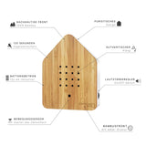 Relaxound Zwitscherbox Wood The Original Solid Wood Front Bamboo Bird Singing Natural Sounds Forest Atmosphere Soundbox