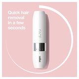 Braun Face Mini Hair Remover, Facial Hair Remover for Women Mini-Sized Design For Portability, Efficient Facial Hair Removal Anytime, Anywhere, With Smart Light, Gifts for Women, FS1000, White