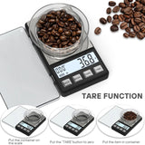 WEIGHTMAN Espresso Scale with Timer 1000g x 0.1g Small & Thin Travel Coffee Scale, Mini Digital Scale Grams and Ounces with Large Backlit LCD Stainless Steel Pocket Food Scale Drip Tray Pulling Scale | WEIGHTMAN