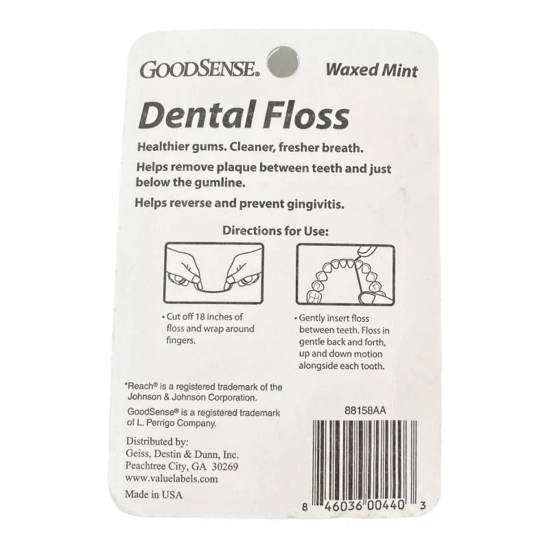 GoodSense GOOD SENSE Waxed Mint Dental Floss 100 yd  H2