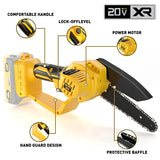 Mini Chainsaw compatible with Dewalt 20V Battery(Battery NOT Included),Cordless Pruning with Security Lock & Replacement Chain, Battery Powered Mini Chainsaw for Tree Trimming
