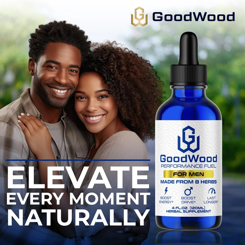 GoodWood - Male Liquid Drops - Increases Stamina and Size - Improves Energy, Drive, and Power - for Men Ages 30, 40, 50, 60+ - Made with 8 Herbs and Organic - One Pack