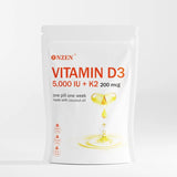 NZEN|Vitamin D3 K2 Supplement Softgels Healthcare Optimum Edible Fitness Dietary| 240 capsules