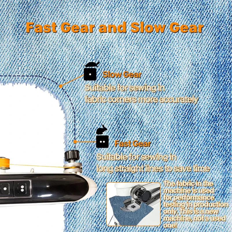 pobugy Handheld Sewing Machine, Mini Hand Sewing Machine for Beginners, 2 Speed Adjustment Electric Portable Sewing Machine, Easy to Use and Fast Stitch, Suitable for Adults, DIY, Home, Traveling