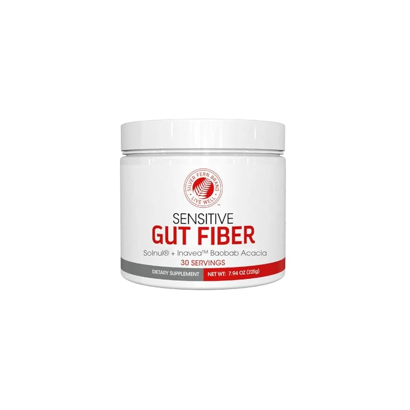 Silver Fern Sensitive Gut Fiber Supplement - Each Tub = 30 Scoops = 30 Day Supply - 6 Grams of Dietary Fiber Per Serving - with Galactomannan Guar Fiber, Baobab Fruit Powder (1 Tub)