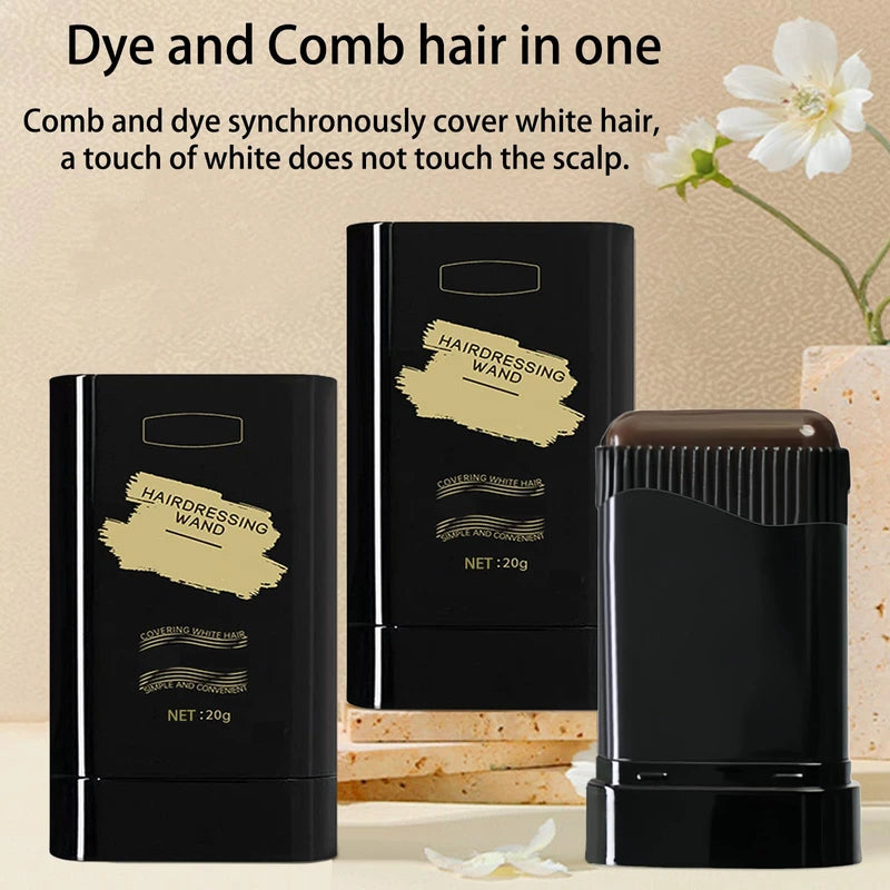 Safe and Convenient Comb Hair Dye, Hair Concealer Combing Hair, Donb Portable Hair Colouring Comb, Waterproof and Sweat-Proof Hair Dye Comb, Convenient Comb Hair Dye for Quick Touch-Ups (Black, 2pcs)