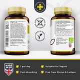 Organic Lions Mane Mushroom 1500mg - 120 High Strength Vegan Capsules (Not Powder) - Lions Mane Supplement with Organic Black Pepper - Made in The UK by Nutravita