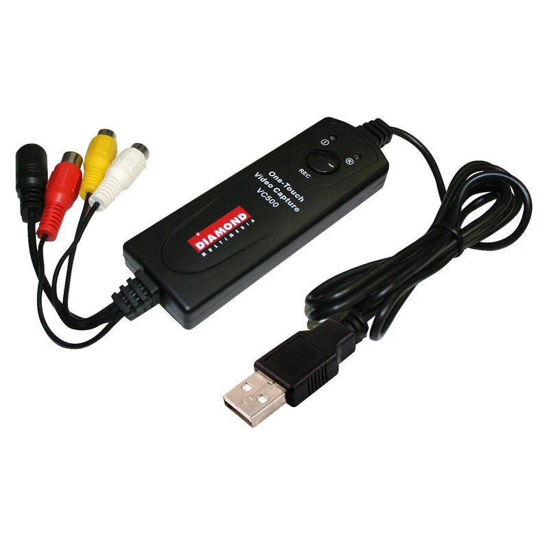 Diamond VC500SE One Touch VHS/Camcorder to Digital File Converter for Both Windows and Mac OS (Supports Mac OS Ventura)