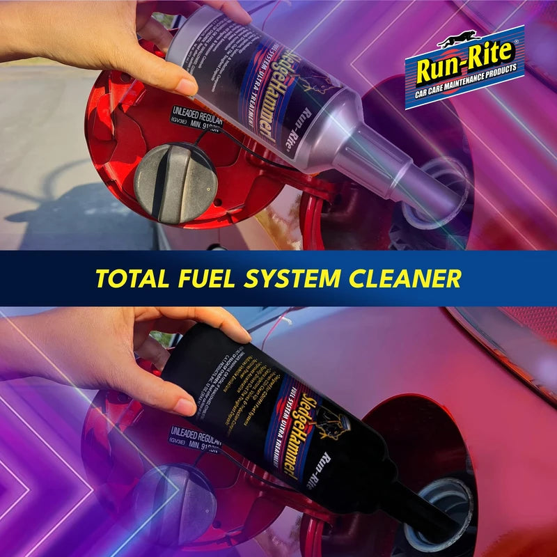 RUN-RITE Preventive Maintenance Fuel Cleaner Kit - Gas Treatment and Fuel Injector Cleaner - Valve, Carbon Deposit & Fuel System Treatment - Improves Fuel Performance and Intake Lubrication (3 pcs)