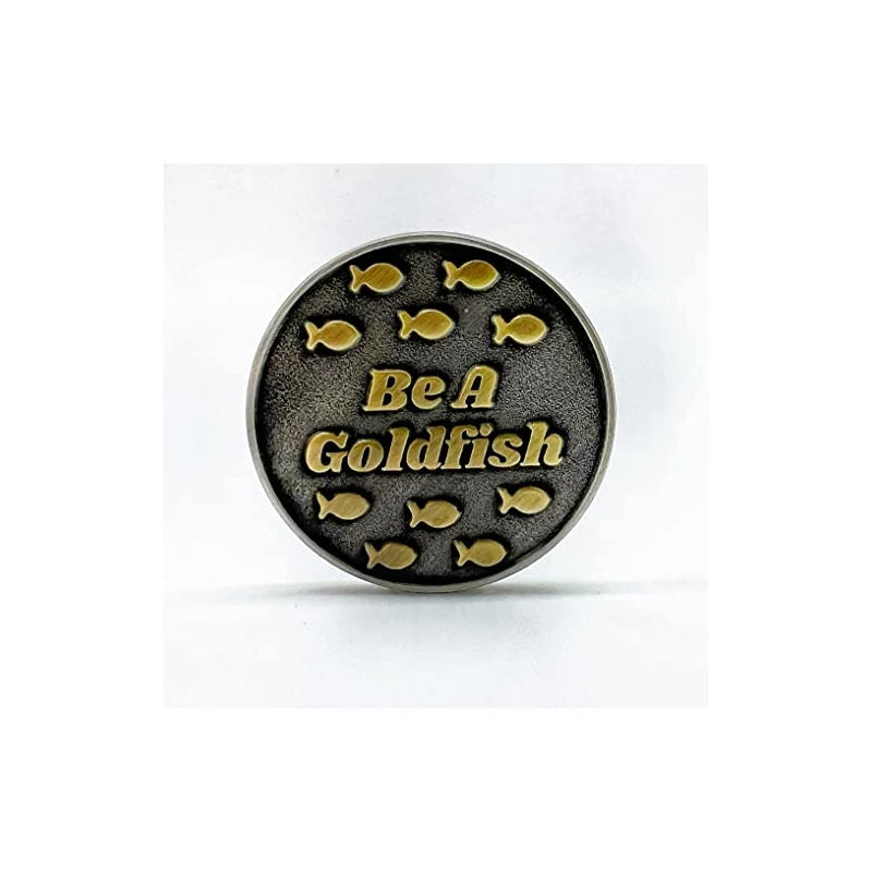 Full Metal Markers Be A Goldfish Ted Lasso Magnetic Metal Golf Ball Marker (1 Ball Marker + 1 Hat Clip)