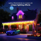 Fitop Permanent Outdoor Lights 100ft with 60 LED Eaves Lights IP67 Waterproof...