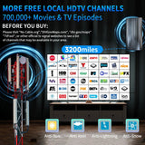3200+ Miles Tv Antenna Indoor, 2025 Digital Antenna for Smart Tv Outdoor, Strongest HDTV Antenna for Local Channels with Amplifier, Signal Booster & 52FT Coax Cable/AC Adapter Support 8K 4K 1080p