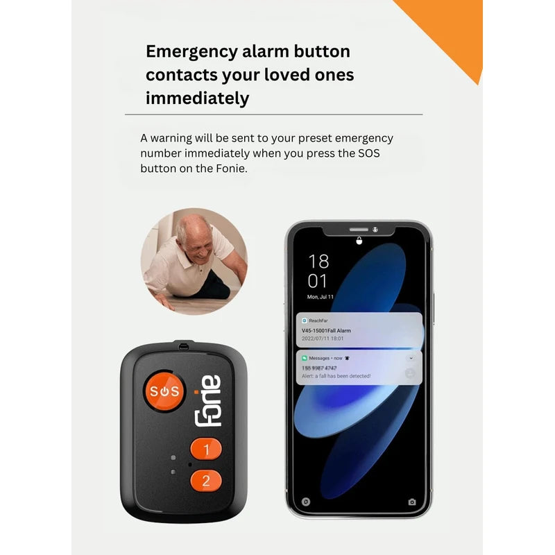 GPS Tracker for Seniors | Medical Alert Device | Tracking Device for Seniors | Mini Phone for Seniors with Unlimited Two-Way Cellular Phone Calls | Senior Tracker with Fall Down Detection | Fonie